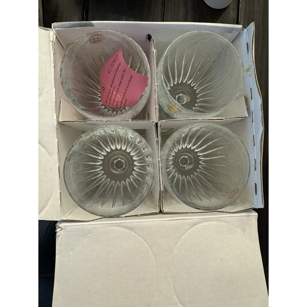 New‎ In Box Crystal Ceremony Echt Bleikristall Wine Glasses Set Of 4 Vintage